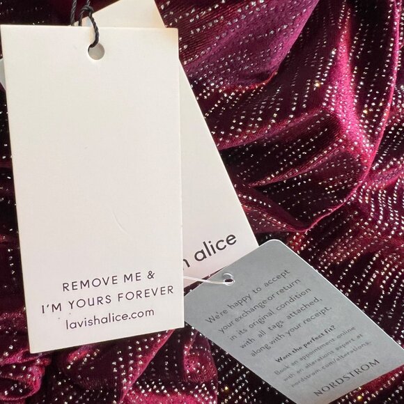 Lavish Alice Sparkly Maroon Cocktail Mini Dress Sz. 2 - Picture 8 of 13